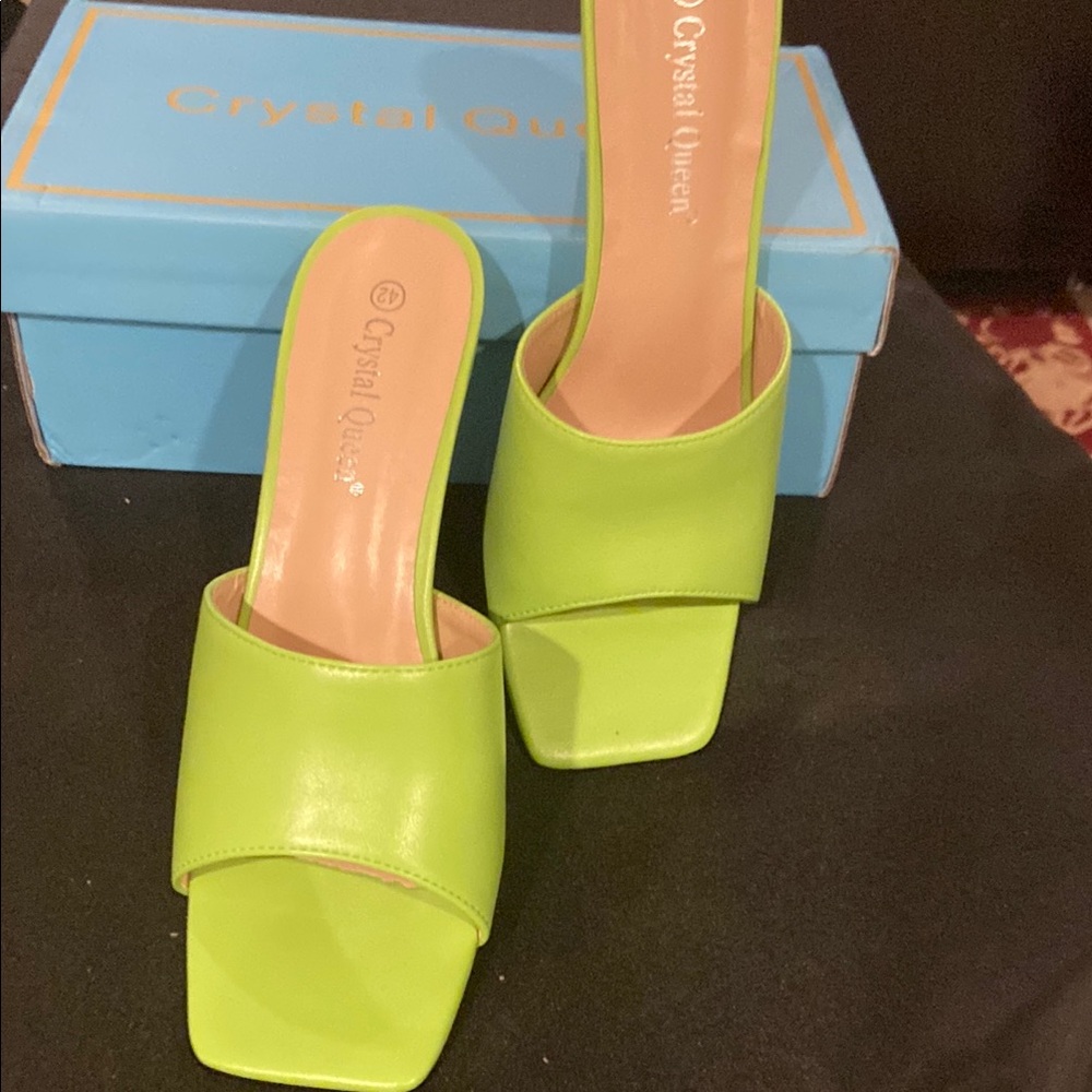 Crystal Queen Women's Lime Green Heels
